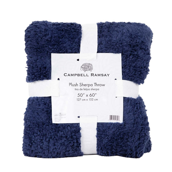 Plush Sherpa Throw Blankets, 50"x60"